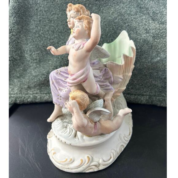 Porcelain Figurine Woman Cherubs at Sea MCM Andrea by Sadek - Picture 6 of 11